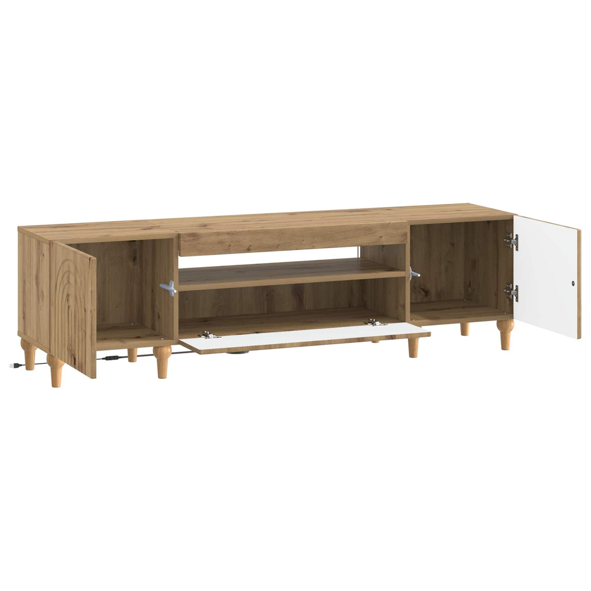 vidaXL LED TV Cabinet ALKMAAR 153 x 35 x 43 cm Artisan Oak