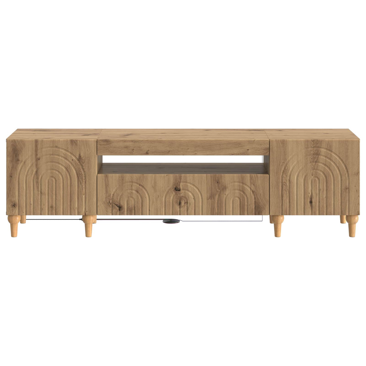 vidaXL LED TV Cabinet ALKMAAR 153 x 35 x 43 cm Artisan Oak