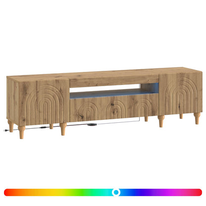 vidaXL LED TV Cabinet ALKMAAR 153 x 35 x 43 cm Artisan Oak
