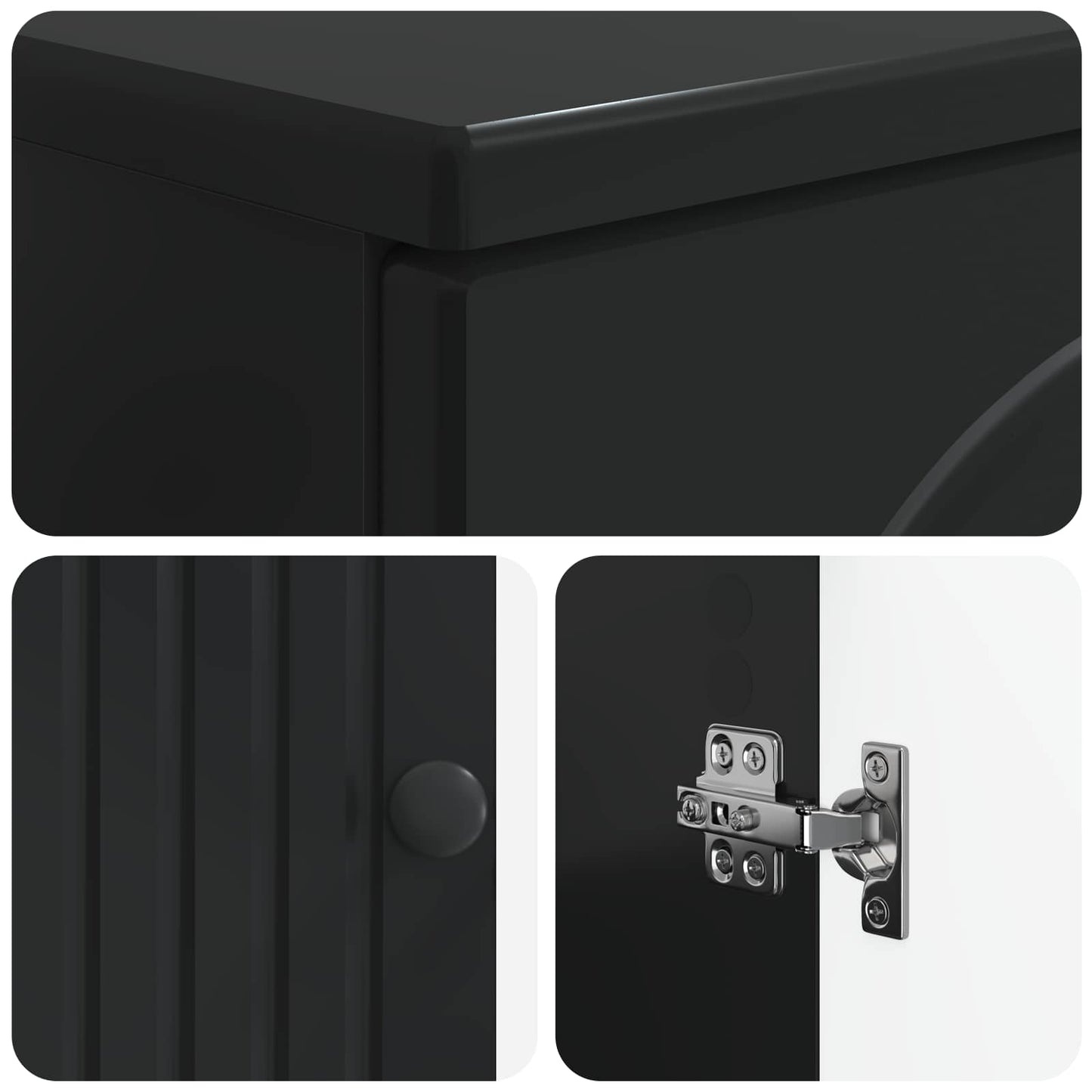 vidaXL Toilet Cabinet ALKMAAR Black 66 x 25.5 x 190 cm Engineered Wood