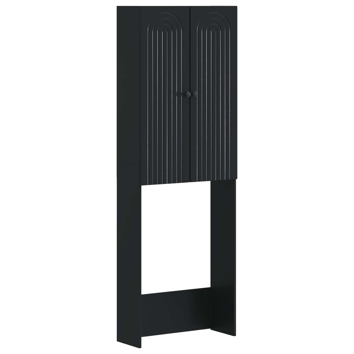 vidaXL Toilet Cabinet ALKMAAR Black 66 x 25.5 x 190 cm Engineered Wood
