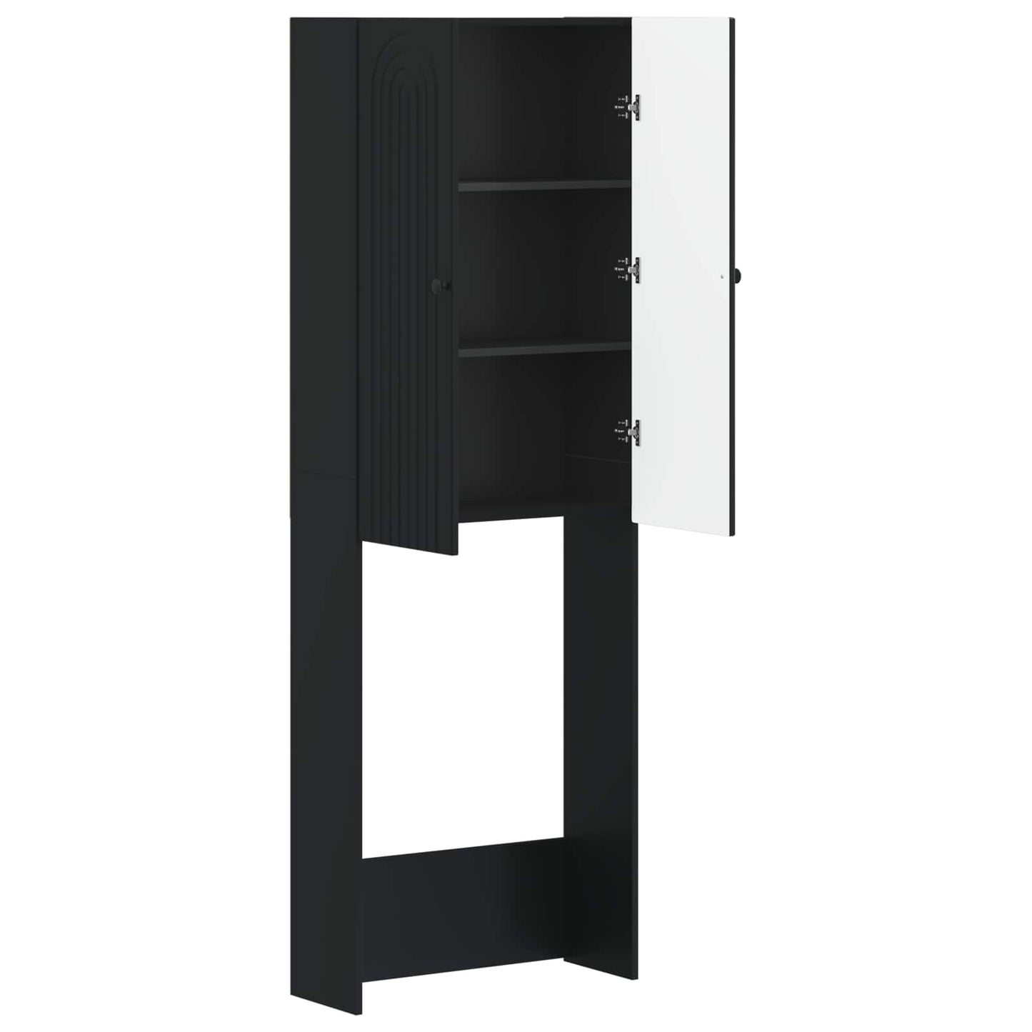 vidaXL Toilet Cabinet ALKMAAR Black 66 x 25.5 x 190 cm Engineered Wood