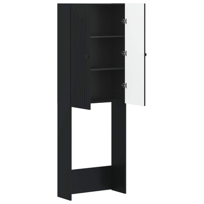 vidaXL Toilet Cabinet ALKMAAR Black 66 x 25.5 x 190 cm Engineered Wood