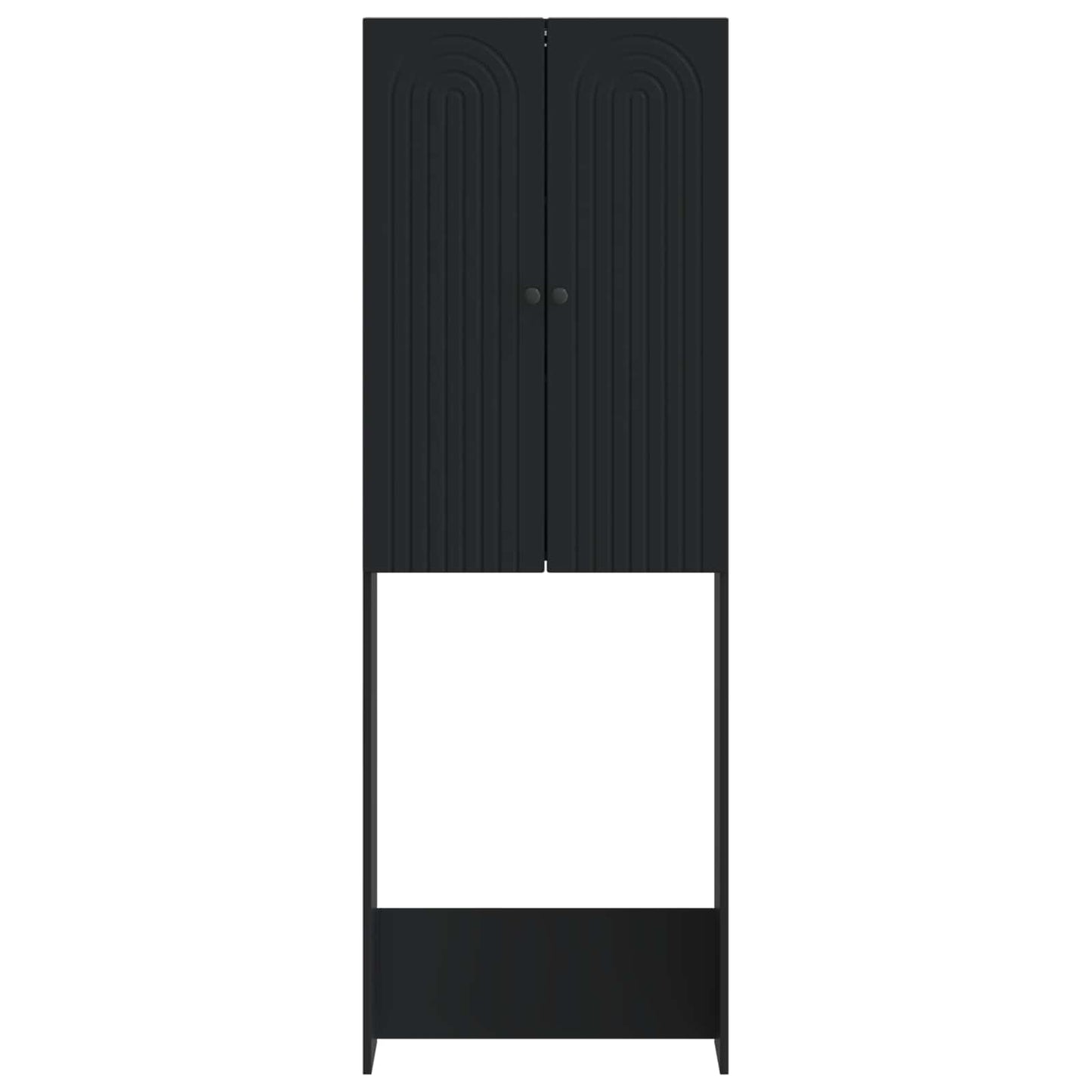 vidaXL Toilet Cabinet ALKMAAR Black 66 x 25.5 x 190 cm Engineered Wood