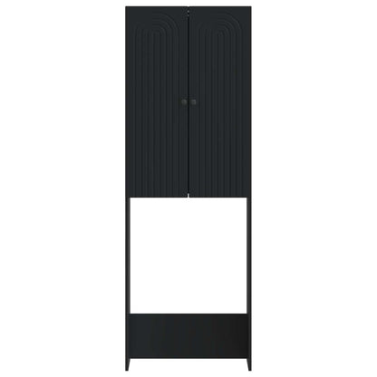 vidaXL Toilet Cabinet ALKMAAR Black 66 x 25.5 x 190 cm Engineered Wood