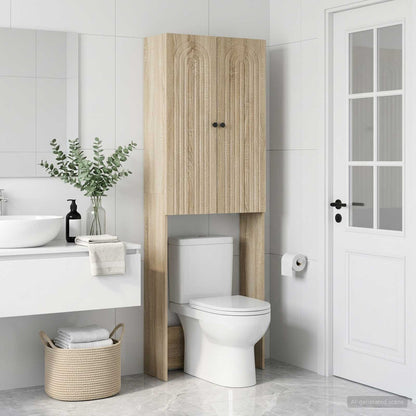 vidaXL Toilet Cabinet ALKMAAR Sonoma Oak 66 x 25.5 x 190 cm