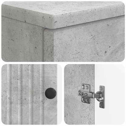 vidaXL Toilet Cabinet ALKMAAR Concrete Grey 66 x 25.5 x 190 cm