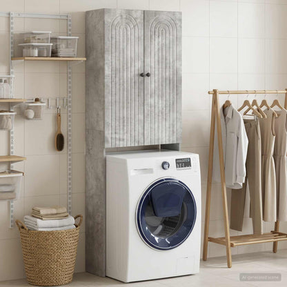 vidaXL Toilet Cabinet ALKMAAR Concrete Grey 66 x 25.5 x 190 cm