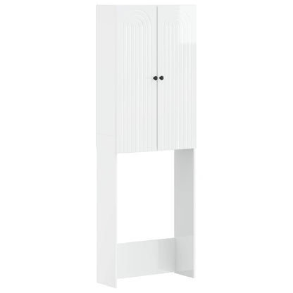 vidaXL Toilet Cabinet ALKMAAR High Gloss White 66 x 25.5 x 190 cm