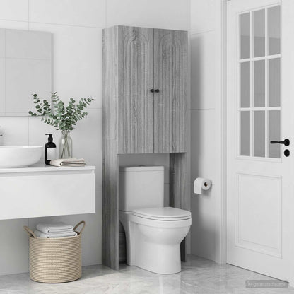 vidaXL Toilet Cabinet ALKMAAR Grey Sonoma 66 x 25.5 x 190 cm