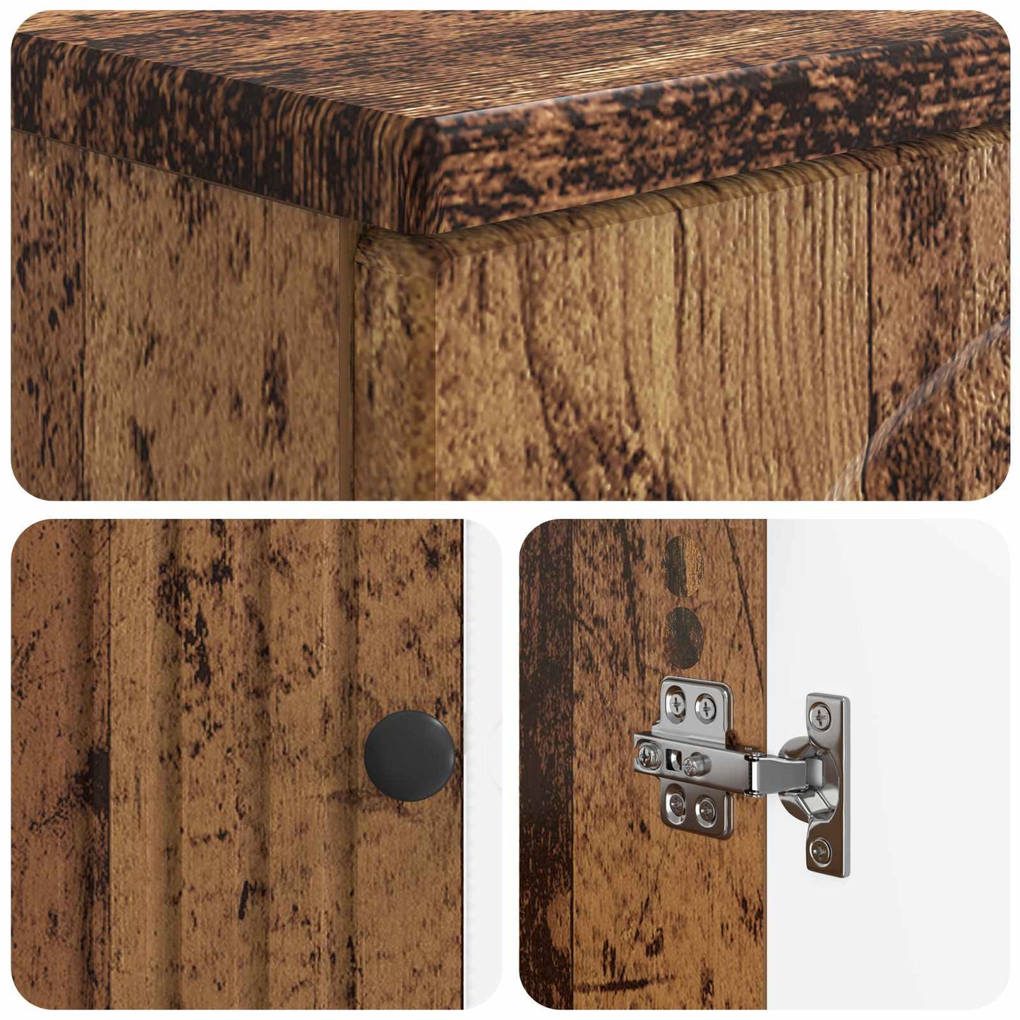 vidaXL Toilet Cabinet ALKMAAR Old Wood 66 x 25.5 x 190 cm