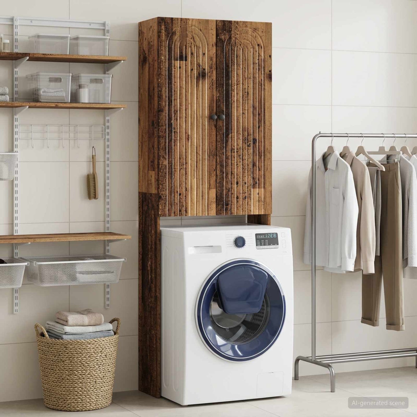 vidaXL Toilet Cabinet ALKMAAR Old Wood 66 x 25.5 x 190 cm
