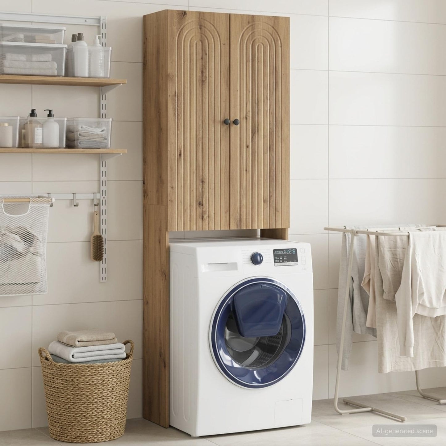 vidaXL Toilet Cabinet ALKMAAR Artisan Oak 66 x 25.5 x 190 cm