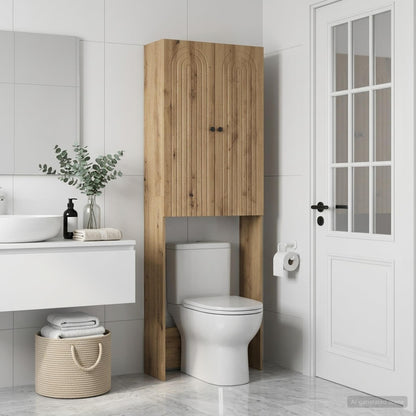 vidaXL Toilet Cabinet ALKMAAR Artisan Oak 66 x 25.5 x 190 cm