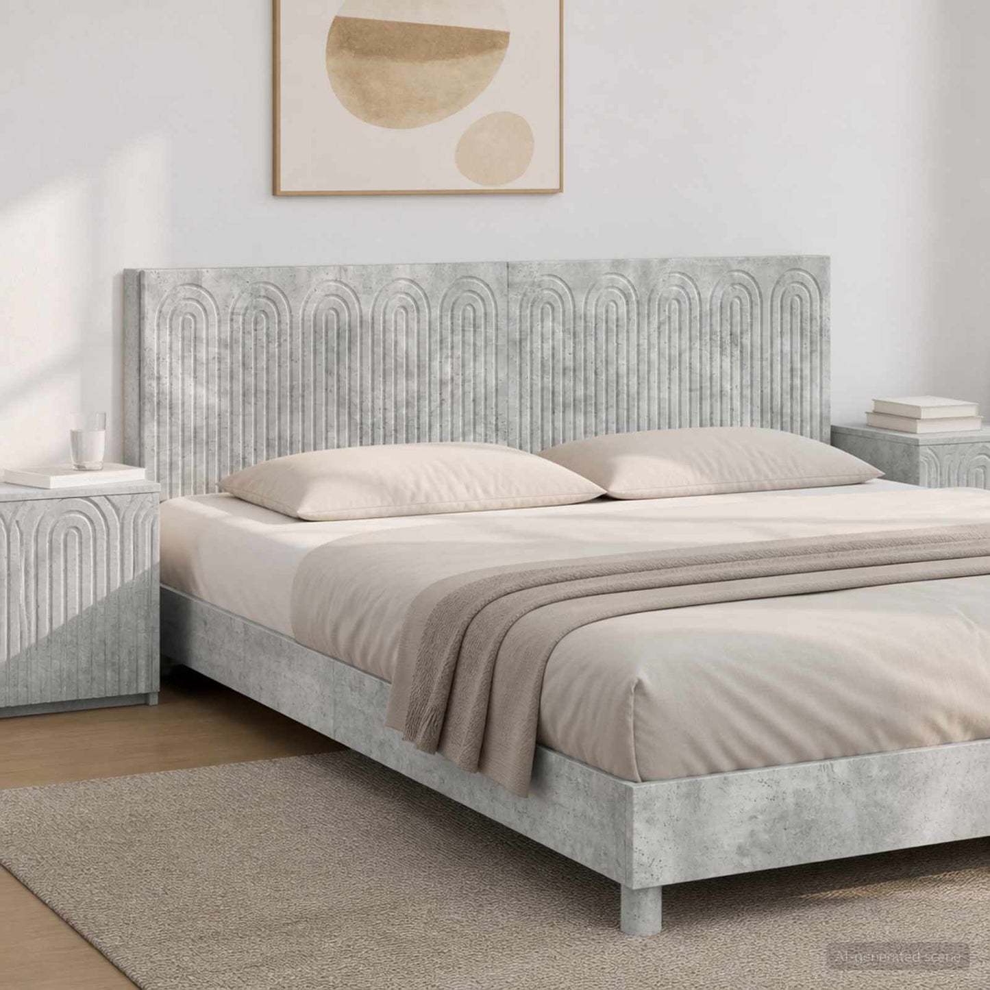 vidaXL Wall-Mounted Headboard ALKMAAR Concrete Grey Engineered Wood