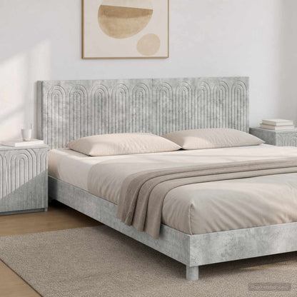 vidaXL Wall-Mounted Headboard ALKMAAR Concrete Grey Engineered Wood