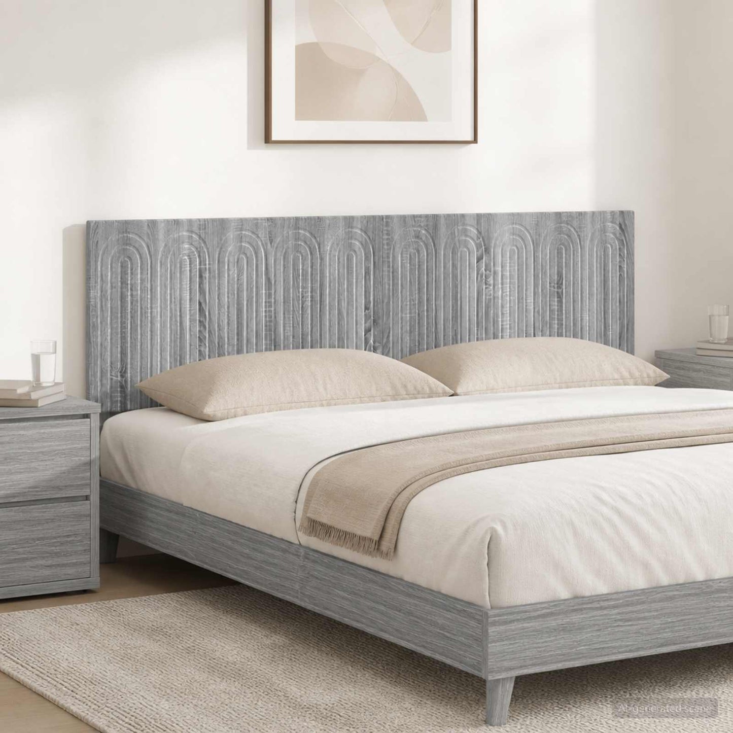 vidaXL Wall-Mounted Headboard ALKMAAR Grey Sonoma Engineered Wood