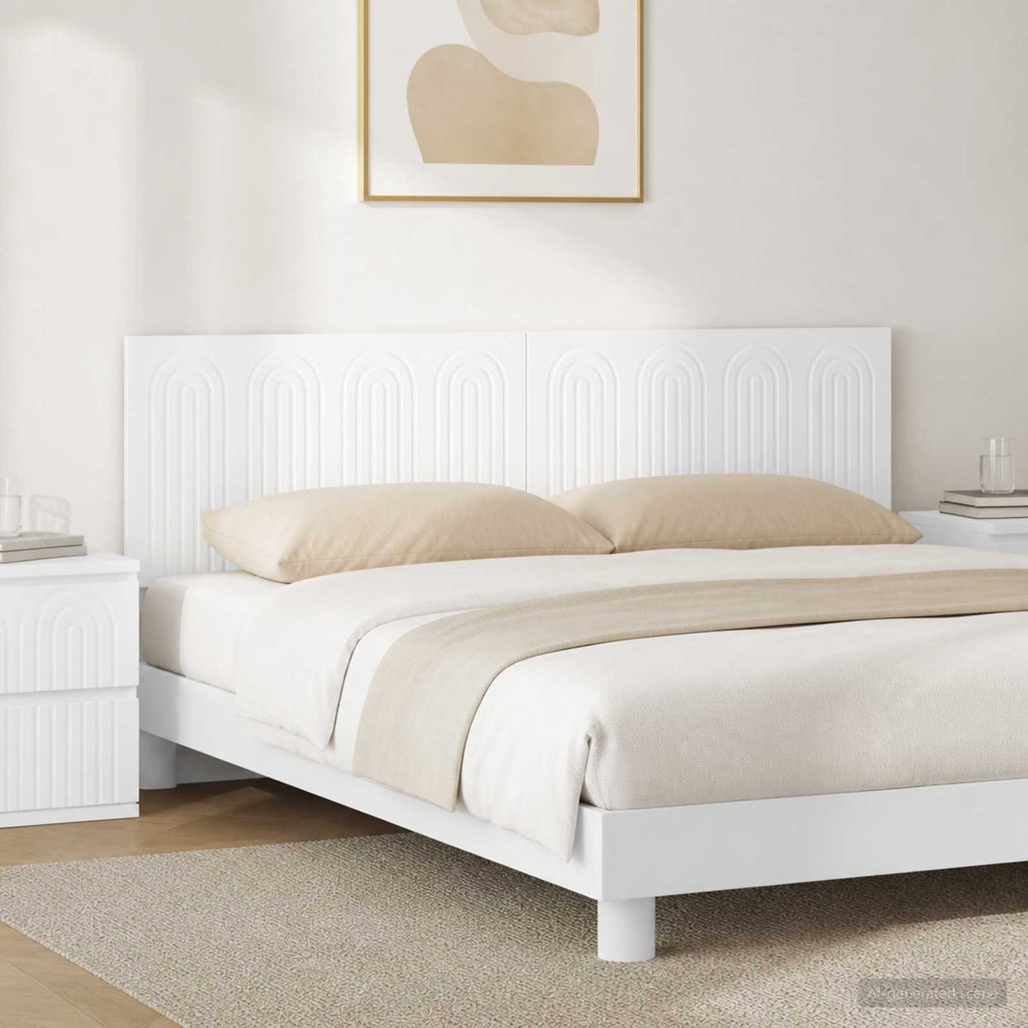 vidaXL Wall-Mounted Headboard ALKMAAR White Engineered Wood