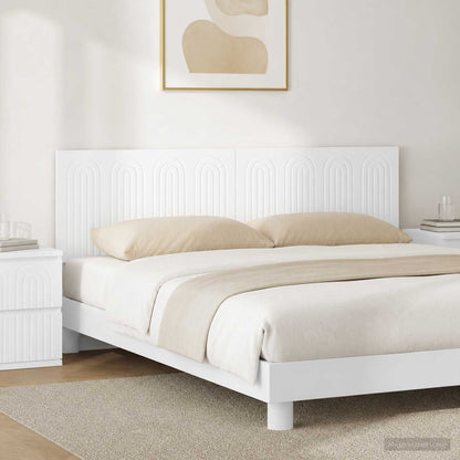 vidaXL Wall-Mounted Headboard ALKMAAR White Engineered Wood