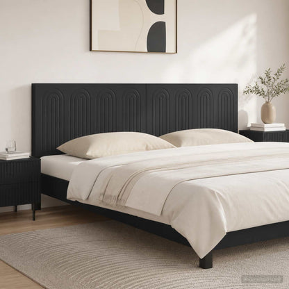 vidaXL Wall-Mounted Headboard ALKMAAR Black Engineered Wood