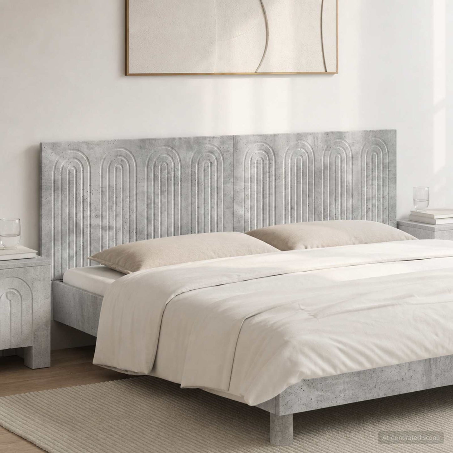 vidaXL Wall-Mounted Headboard ALKMAAR Concrete Grey Engineered Wood