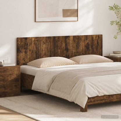 vidaXL Wall-Mounted Headboard ALKMAAR Smoked Oak Engineered Wood