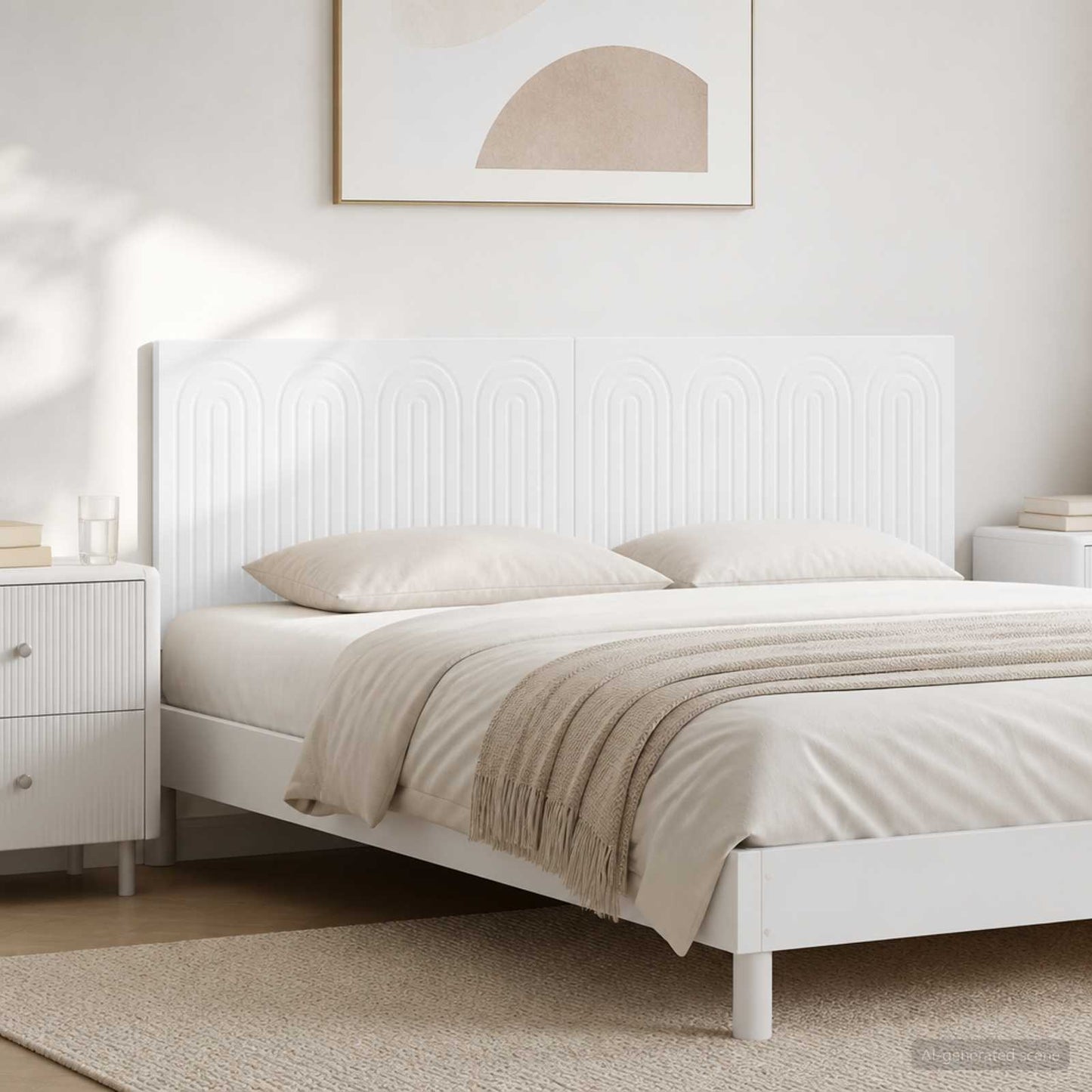 vidaXL Wall-Mounted Headboard ALKMAAR White Engineered Wood