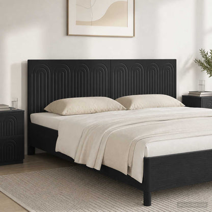 vidaXL Wall-Mounted Headboard ALKMAAR Black Engineered Wood