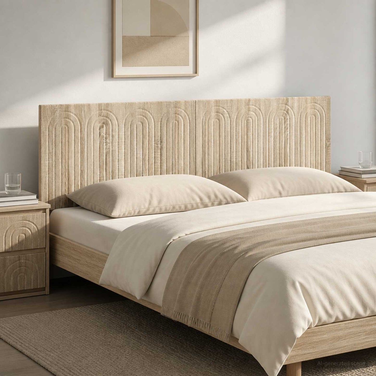 vidaXL Wall-Mounted Headboard ALKMAAR Sonoma Oak Engineered Wood