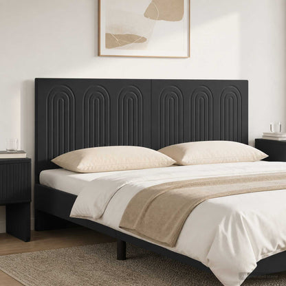 vidaXL Wall-Mounted Headboard ALKMAAR Black Engineered Wood