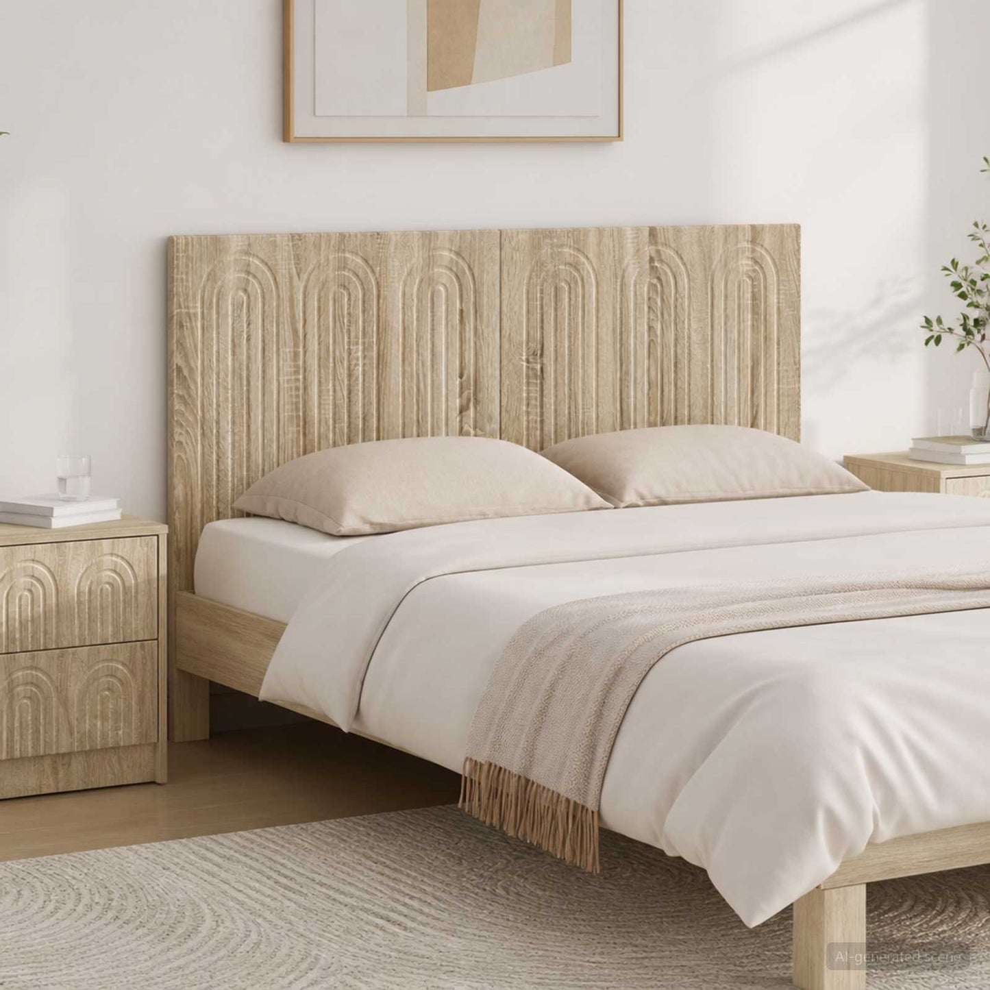 vidaXL Wall-Mounted Headboard ALKMAAR Sonoma Oak Engineered Wood