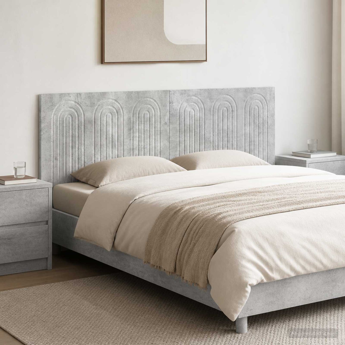 vidaXL Wall-Mounted Headboard ALKMAAR Concrete Grey Engineered Wood