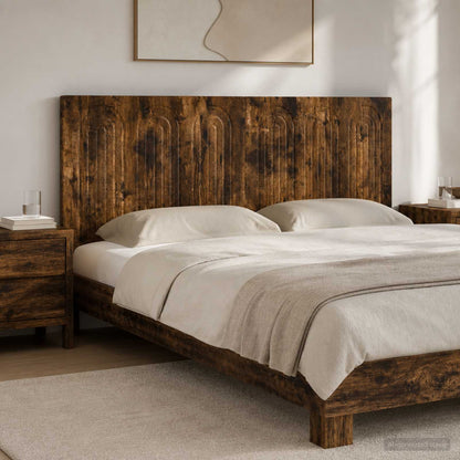 vidaXL Wall-Mounted Headboard ALKMAAR Smoked Oak Engineered Wood