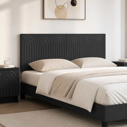 vidaXL Wall-Mounted Headboard ALKMAAR Black Engineered Wood