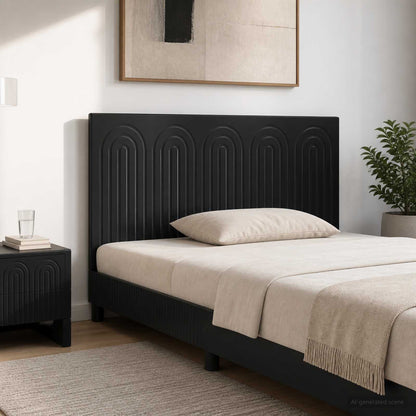 vidaXL Wall-Mounted Headboard ALKMAAR Black Engineered Wood