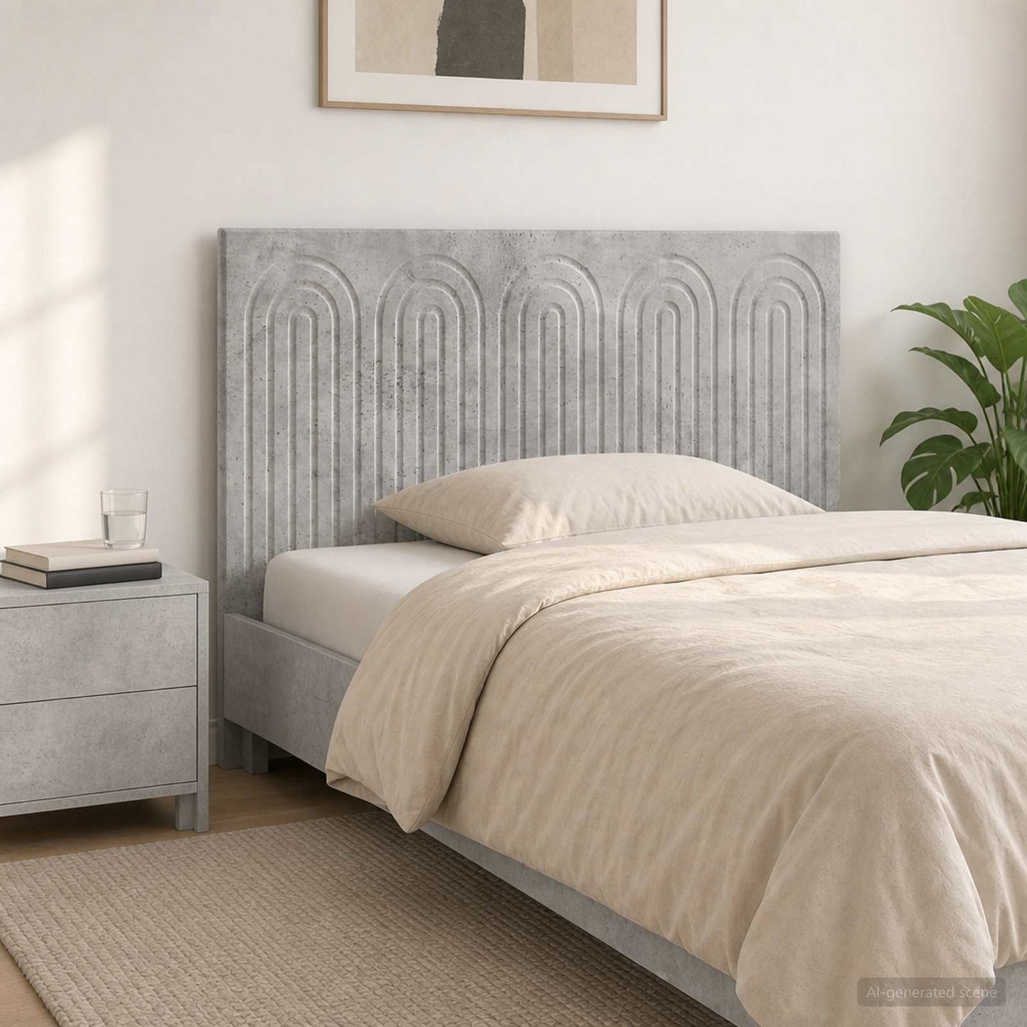 vidaXL Wall-Mounted Headboard ALKMAAR Concrete Grey Engineered Wood