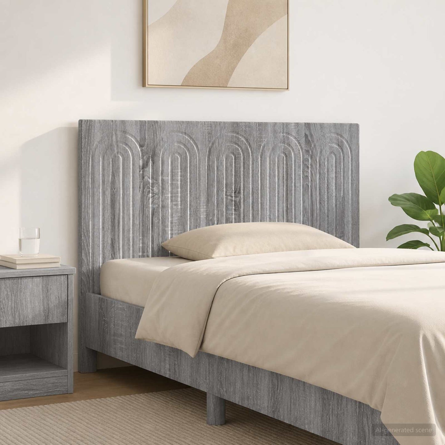 vidaXL Wall-Mounted Headboard ALKMAAR Grey Sonoma Engineered Wood