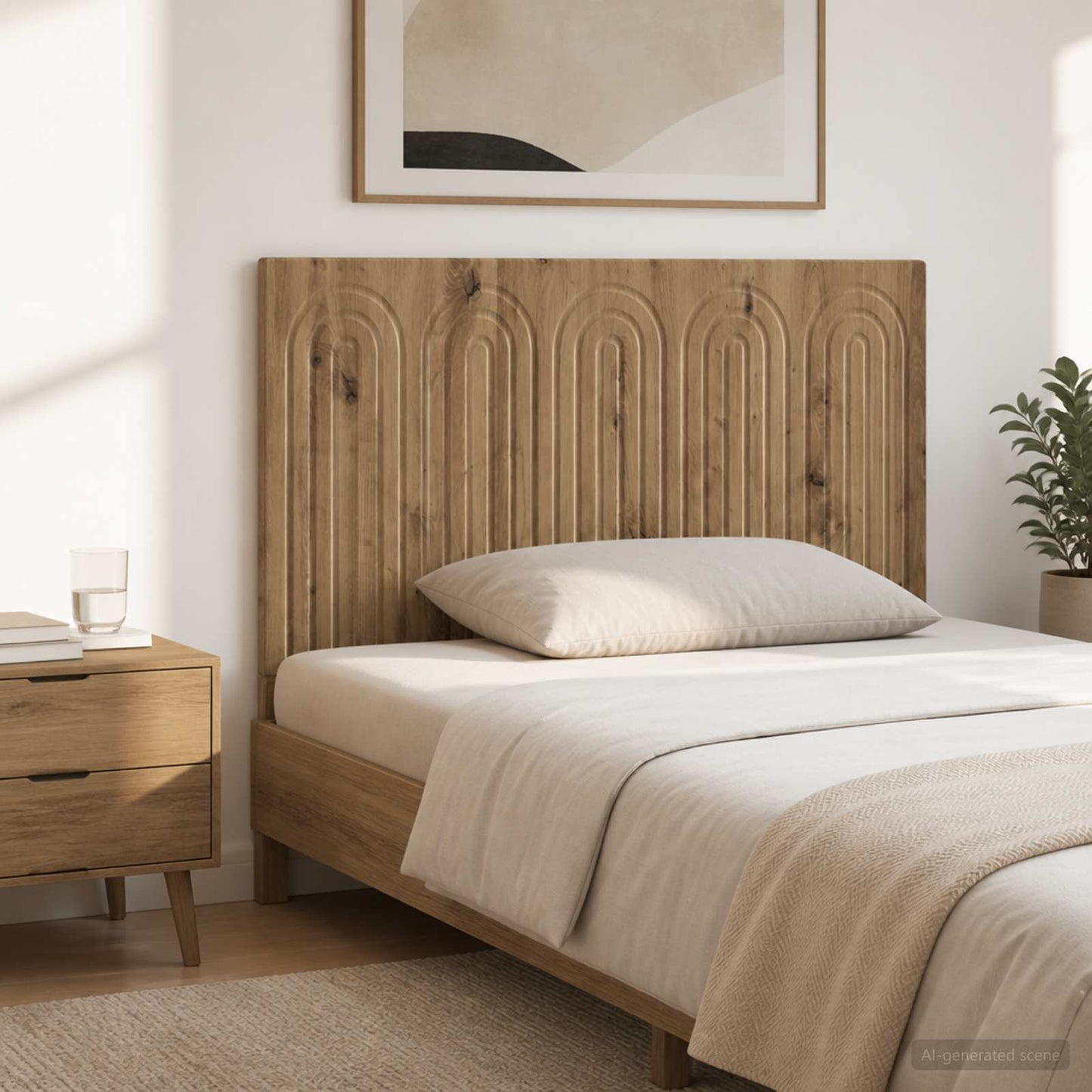 vidaXL Wall-Mounted Headboard ALKMAAR Artisan Oak Engineered Wood