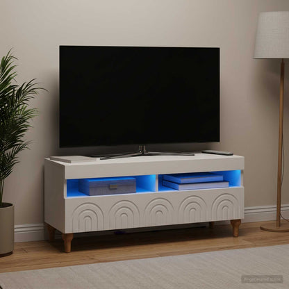 vidaXL LED TV Cabinet White Engineered Wood