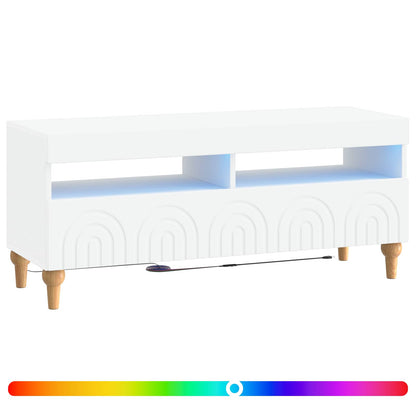 vidaXL LED TV Cabinet White Engineered Wood