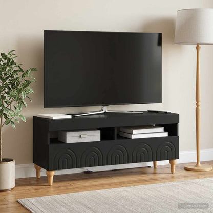 vidaXL LED TV Cabinet Black Engineered Wood