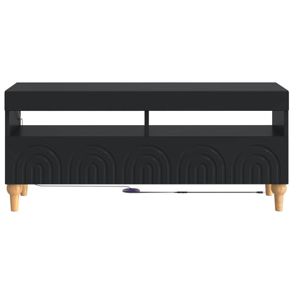 vidaXL LED TV Cabinet Black Engineered Wood