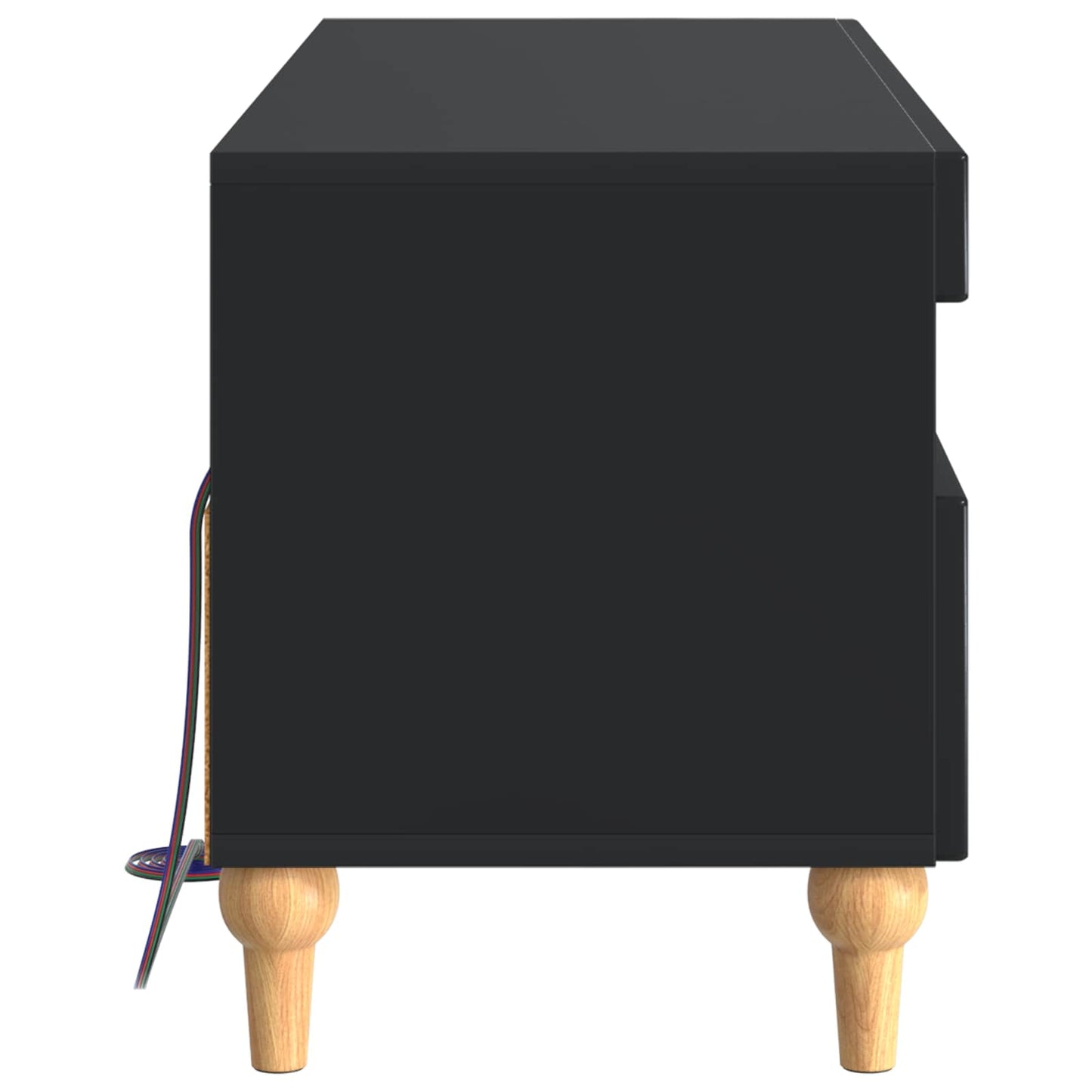 vidaXL LED TV Cabinet Black Engineered Wood