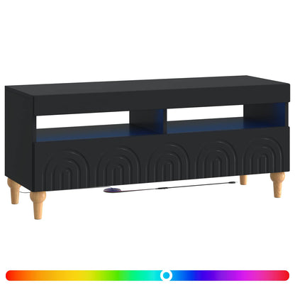 vidaXL LED TV Cabinet Black Engineered Wood
