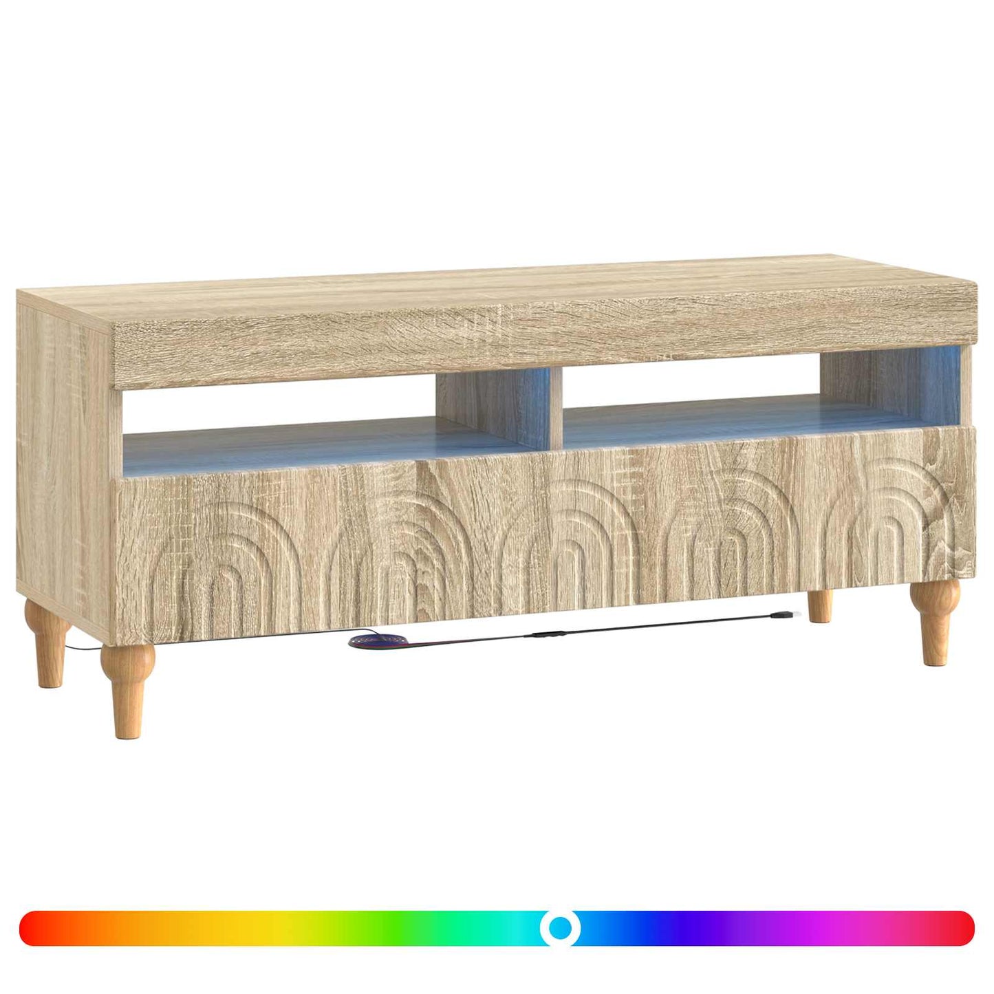 vidaXL LED TV Cabinet Sonoma Oak Engineered Wood