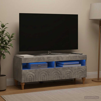 vidaXL LED TV Cabinet Concrete Grey Engineered Wood
