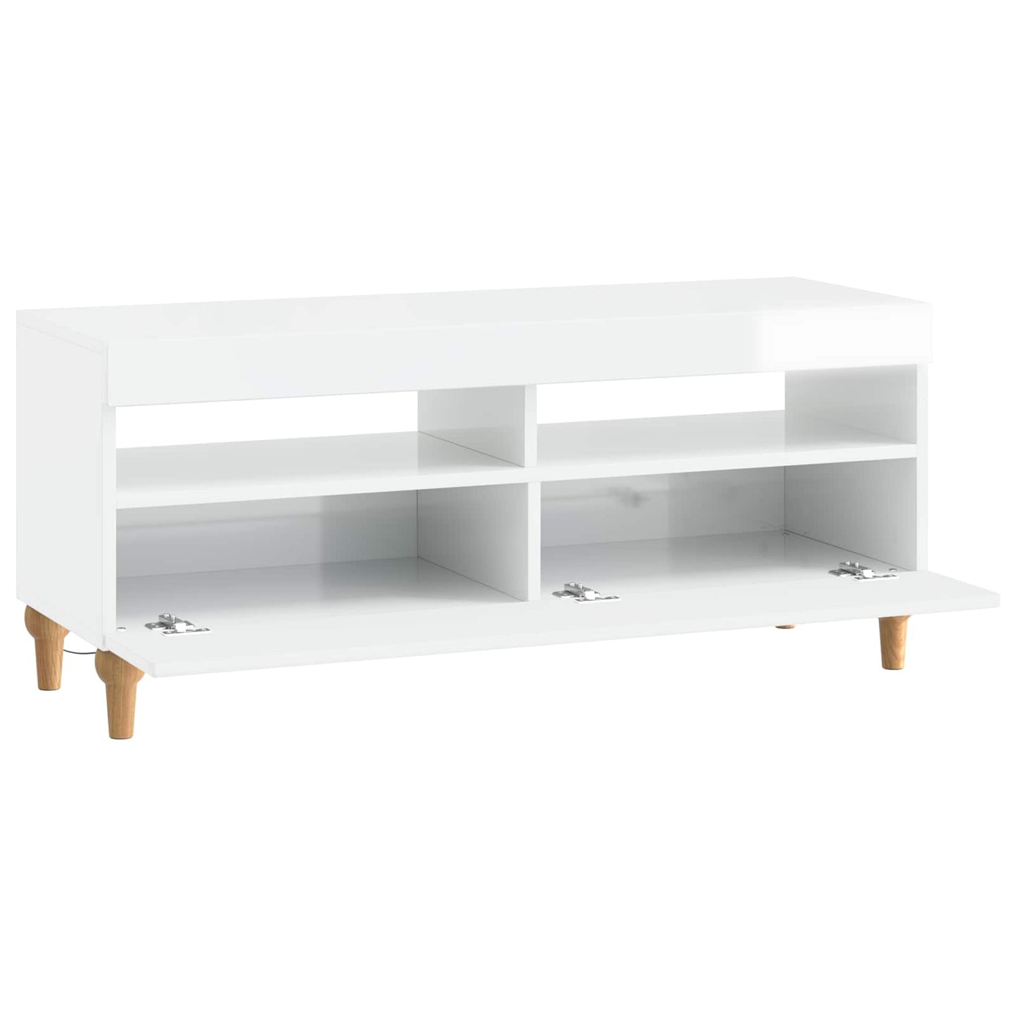vidaXL LED TV Cabinet High Gloss White Engineered Wood