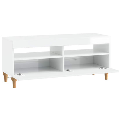 vidaXL LED TV Cabinet High Gloss White Engineered Wood