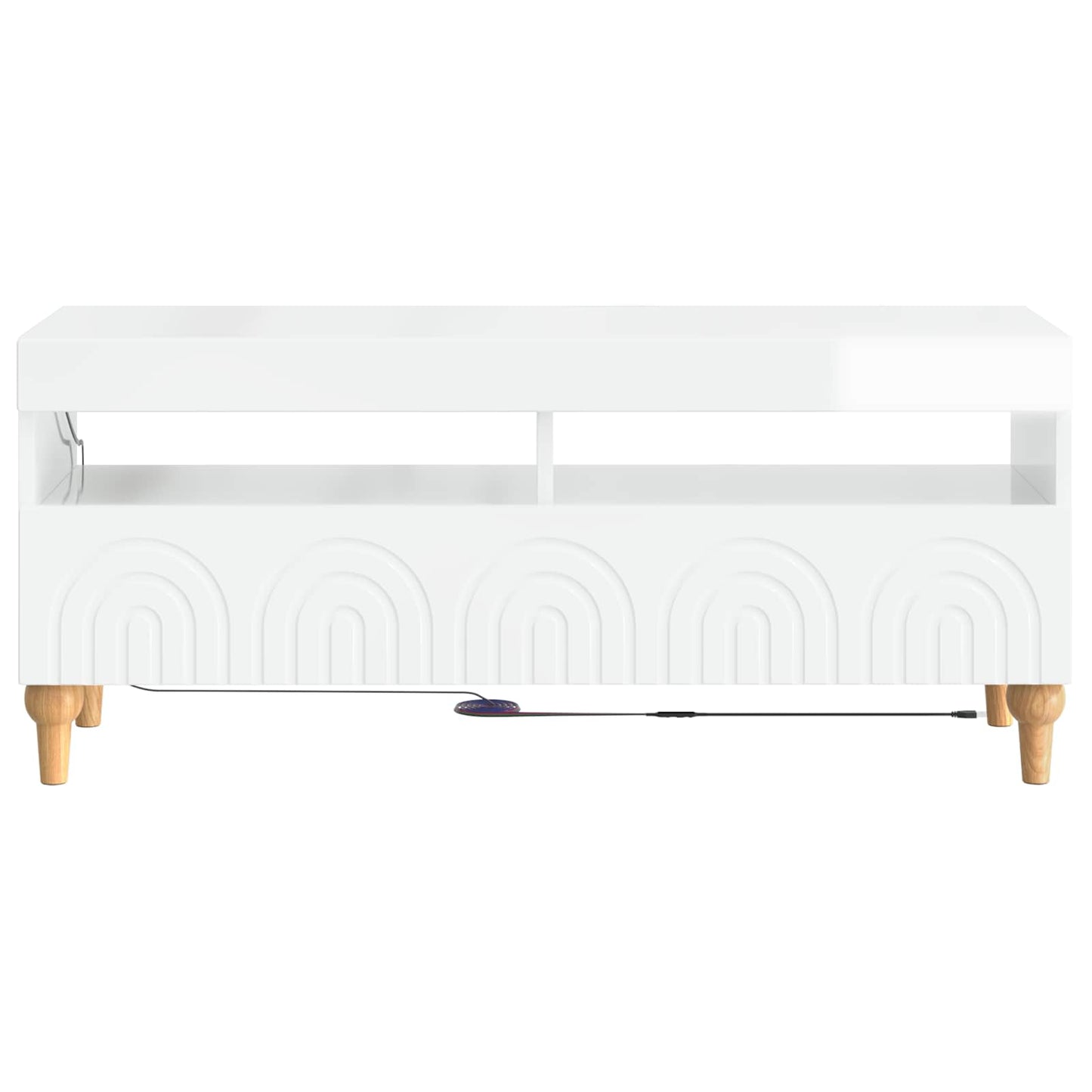 vidaXL LED TV Cabinet High Gloss White Engineered Wood