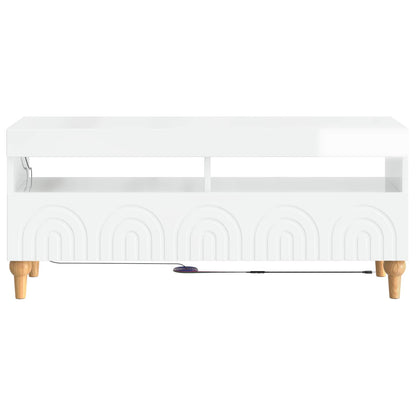 vidaXL LED TV Cabinet High Gloss White Engineered Wood